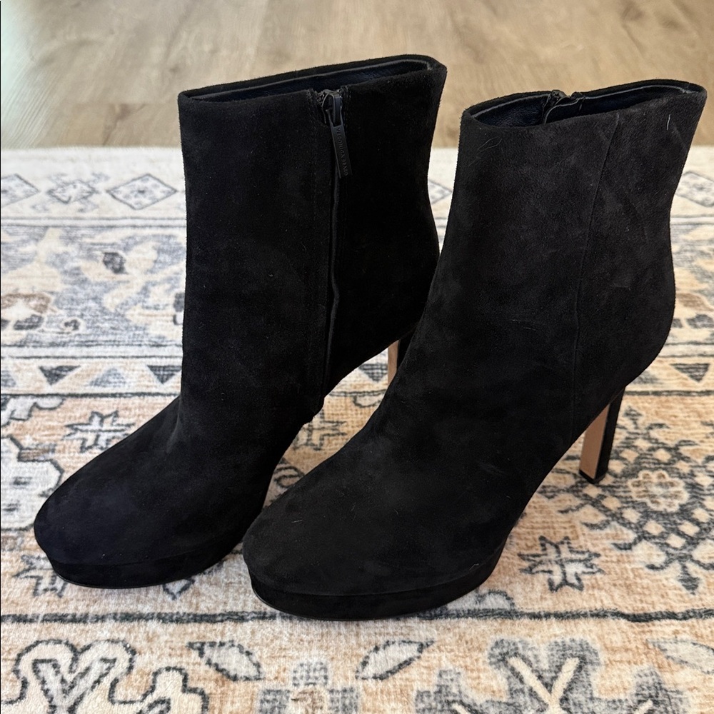 Veronica Beard Dali Platform Bootie Black Suede Leather size 9